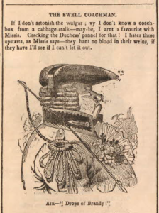 Caricature of the swell coachman, 1832